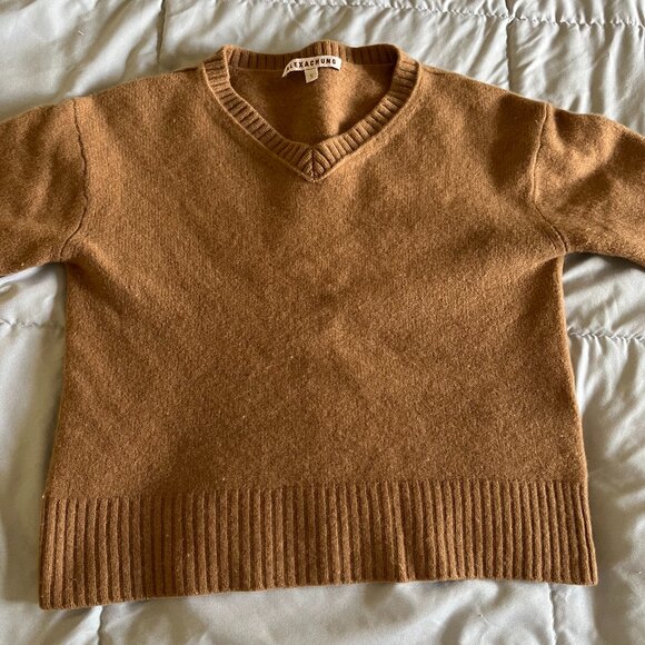 Alexa Chung Camel V-Neck Sweater, Size S - Picture 1 of 6